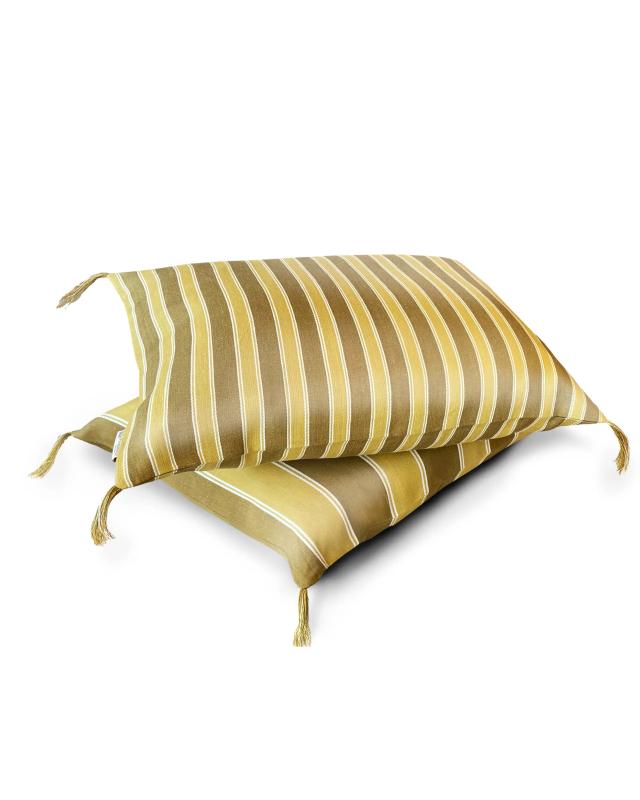 Kudde Bolster Pillow - Soft and Comfortable with Wide Striped Design for Home, Office, or Travel Use