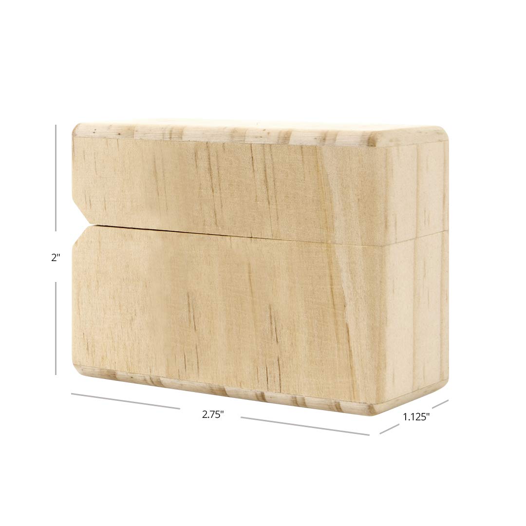 Koyal Wholesale Unfinished Real Wood Slim Ring Box - Natural Wooden Jewelry Box for Wedding, Engagement & Proposal Rings | Perfect for Romantic Proposals, Bridal Jewelry Storage & Gift Presentation