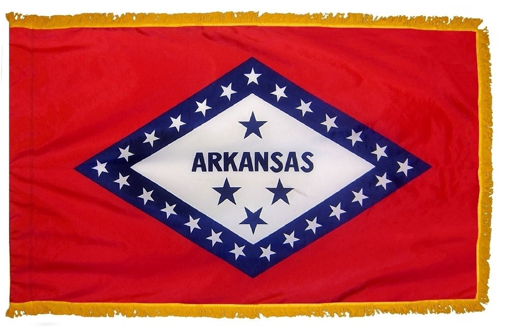Arkansas State Flag 3x5 Feet - Premium Printed Nylon Indoor Flag for Home, Office, and School Decor - Perfect for Patriotic Displays and Arkansas Pride