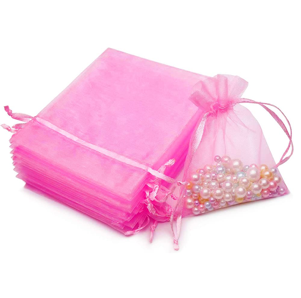 Premium Organza Drawstring Bags 10x14cm - Elegant Wedding Favor Pouches, Party Gift Bags, Jewelry Packaging (Pack of 40) - Perfect for Bridal Showers, Baby Showers & Special Events