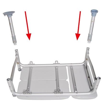 Padded Seat Transfer Bench for Shower and Bathroom - Non-Slip Shower Chair with Backrest for Elderly and Disabled - Safe Bathing Aid for Mobility Assistance
