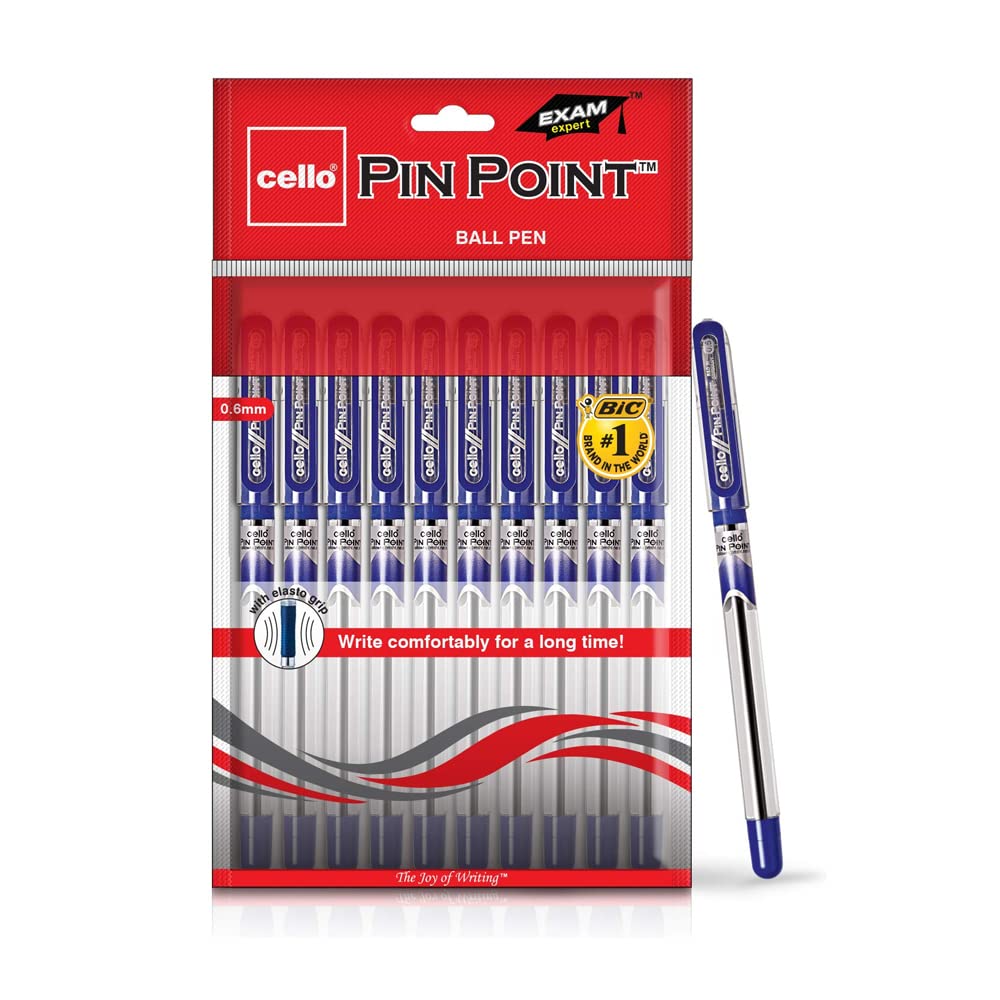 Cello Pin Point Ball Pen 10pcs Red for Office & School Writing