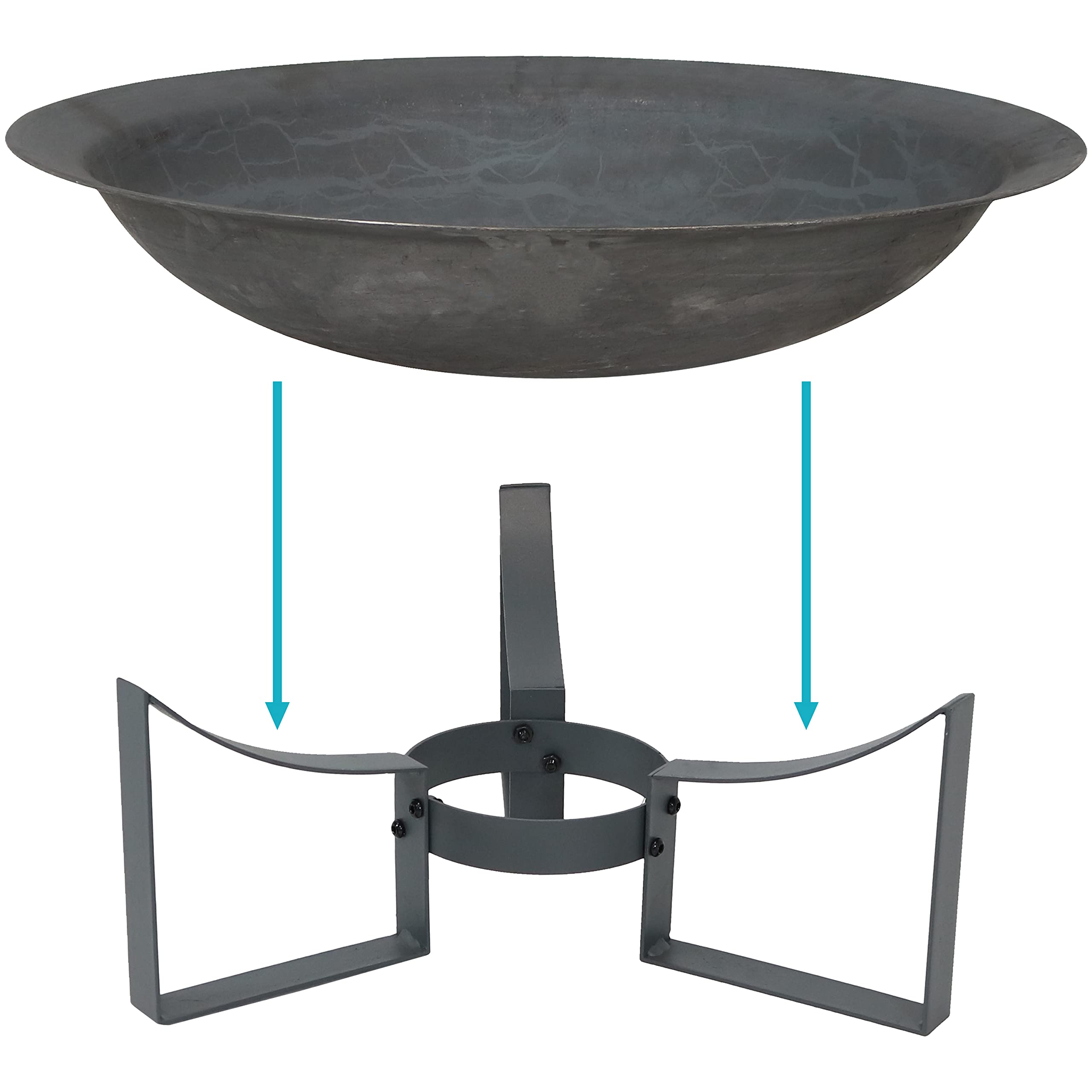 Sunnydaze 24-Inch Cast Iron Fire Pit Bowl with Stand - Lightweight Portable Outdoor Fire Pit for Patio, Backyard, Camping & Garden Gatherings