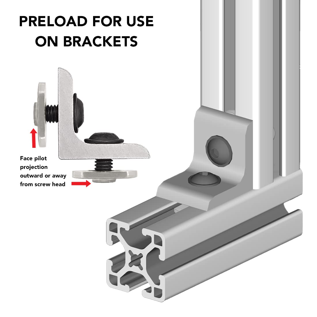 10 Series Stainless Steel 1/4-20 Centered Slide T-Nuts (25 Pack) - Compatible with 8020, 3675 & 10 Series Aluminum Extrusions - Perfect for DIY Projects, Furniture Assembly & Industrial Applications