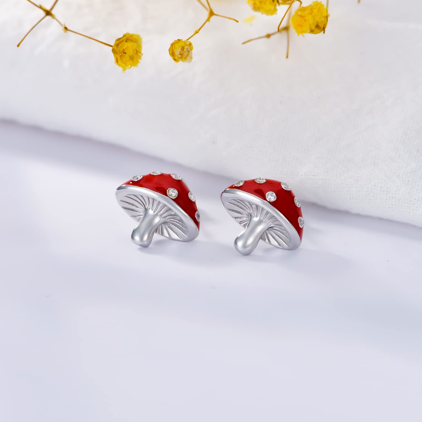 Sterling Silver Fruit Stud Earrings - Cherry, Lemon, Watermelon, Pineapple, Strawberry, Mushroom, Cheese, Cupcake & Donut Designs | Hypoallergenic Jewelry Gifts for Women & Girls | Perfect for Everyday Wear, Parties & Unique Fashion Statements
