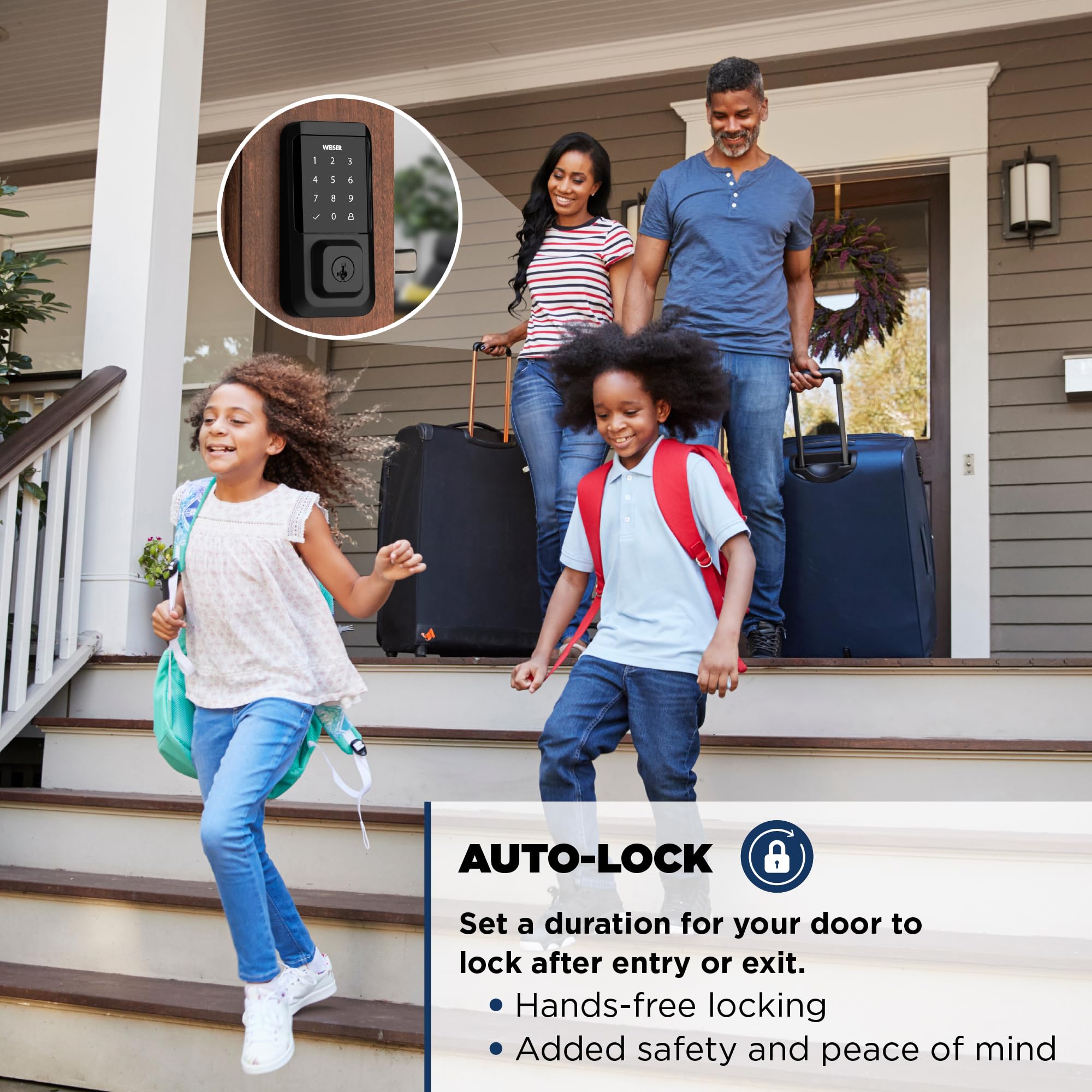 Weiser Halo Matte Black WiFi Smart Lock - Keyless Entry Deadbolt with Touchscreen Keypad | Works with Alexa & Google Assistant | Secure Smart Lock for Front Door, Apartment & Vacation Homes
