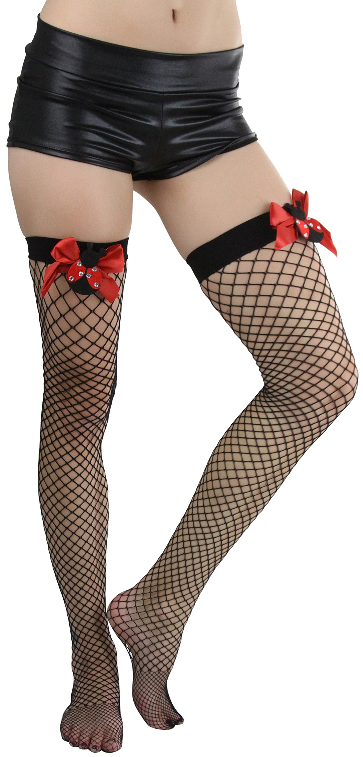 Stylish Women's Bright & Vibrant Fishnet Thigh High Stockings - Perfect for Cosplay, Halloween & Night Out Outfits