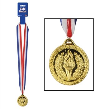 Gold Medal with Ribbon - Award Medal for Sports, Academic Achievements & Competitions - Perfect for Trophies, Ceremonies & Recognition Events