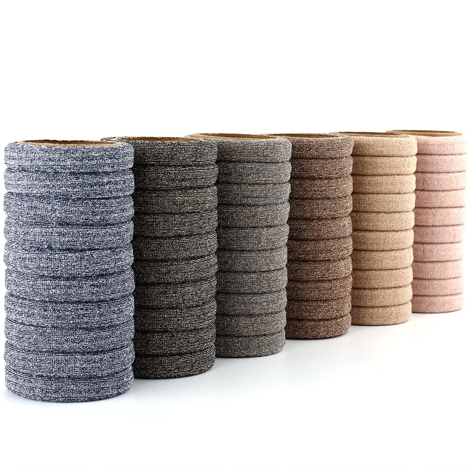 BAOLI 60PCS Large Hair Ponytail Holders - Seamless Hair Ties for Thick Hair, Soft Cotton Hair Bands for Women & Girls - Perfect for Workouts, Yoga, and Everyday Styling