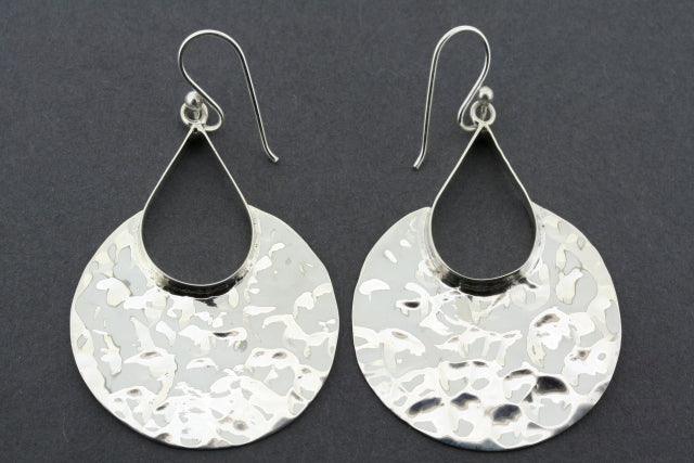 Large Battered Hoop Earrings - Vintage Circle Dangle Earrings for Women | Perfect for Boho, Casual & Party Outfits