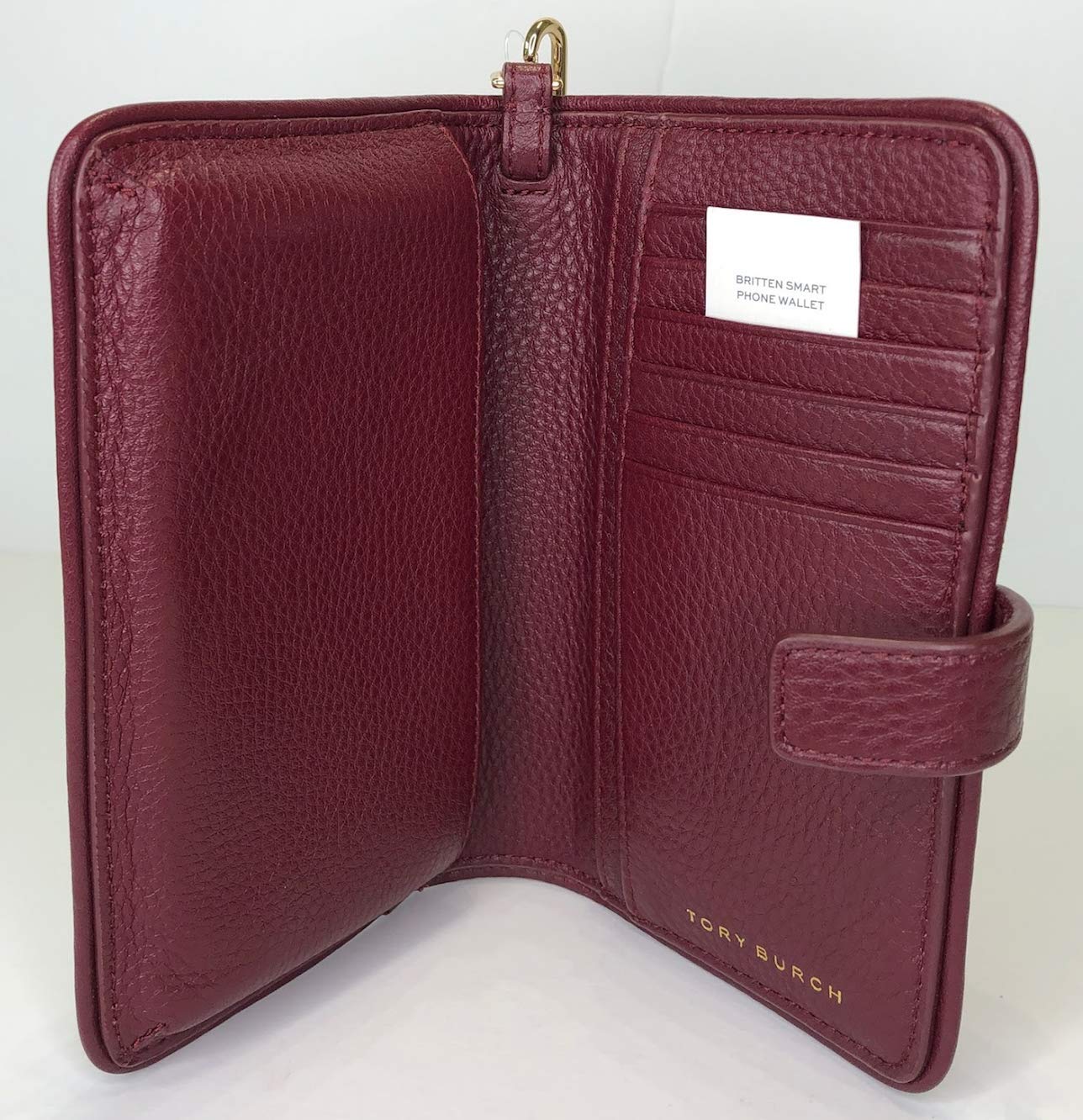 Tory Burch Britten Smartphone Wallet Wristlet Crossbody Bag - Imperial Garnet | RFID Blocking | Perfect for Everyday Use, Travel & Shopping
