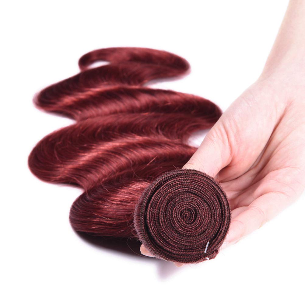 WOME Peruvian Color #33 Hair Bundles - 100% Unprocessed Human Hair Weft Extensions (14