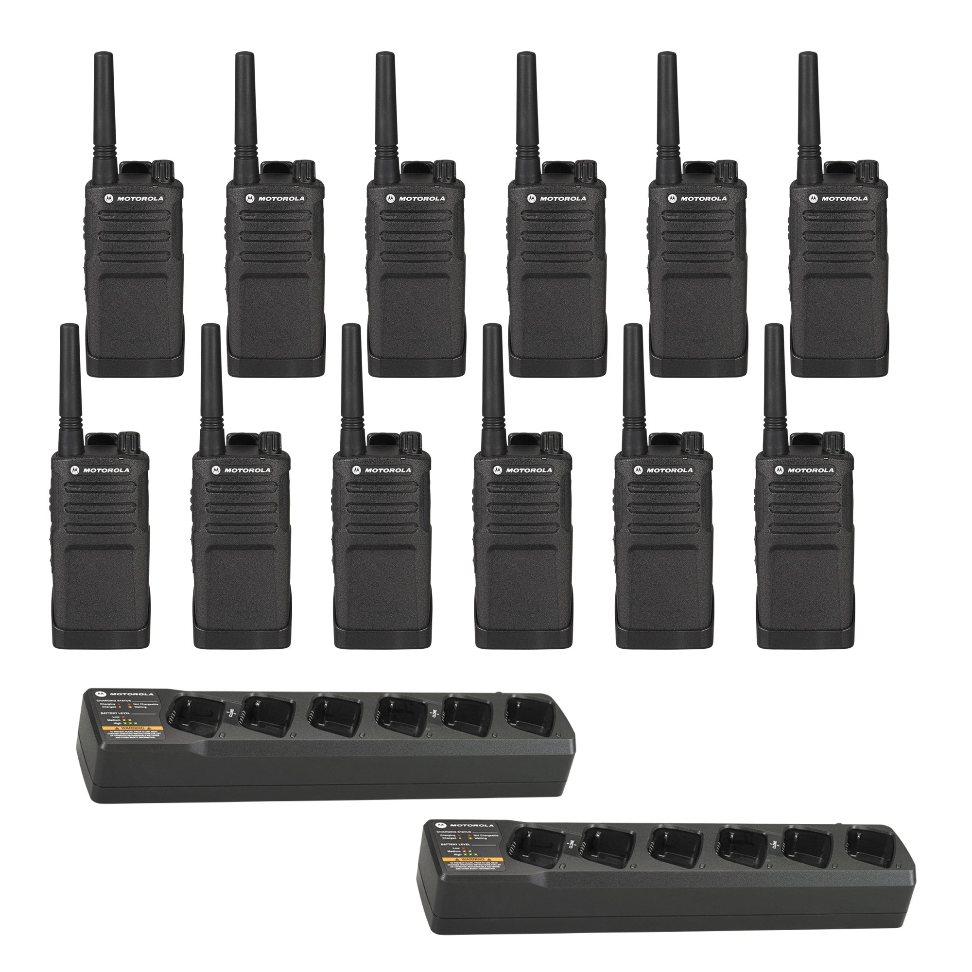 Motorola RMU2040 Two-Way Radio 12-Pack with Multi-Unit Charger - Reliable Communication for Construction, Events & Emergency Teams