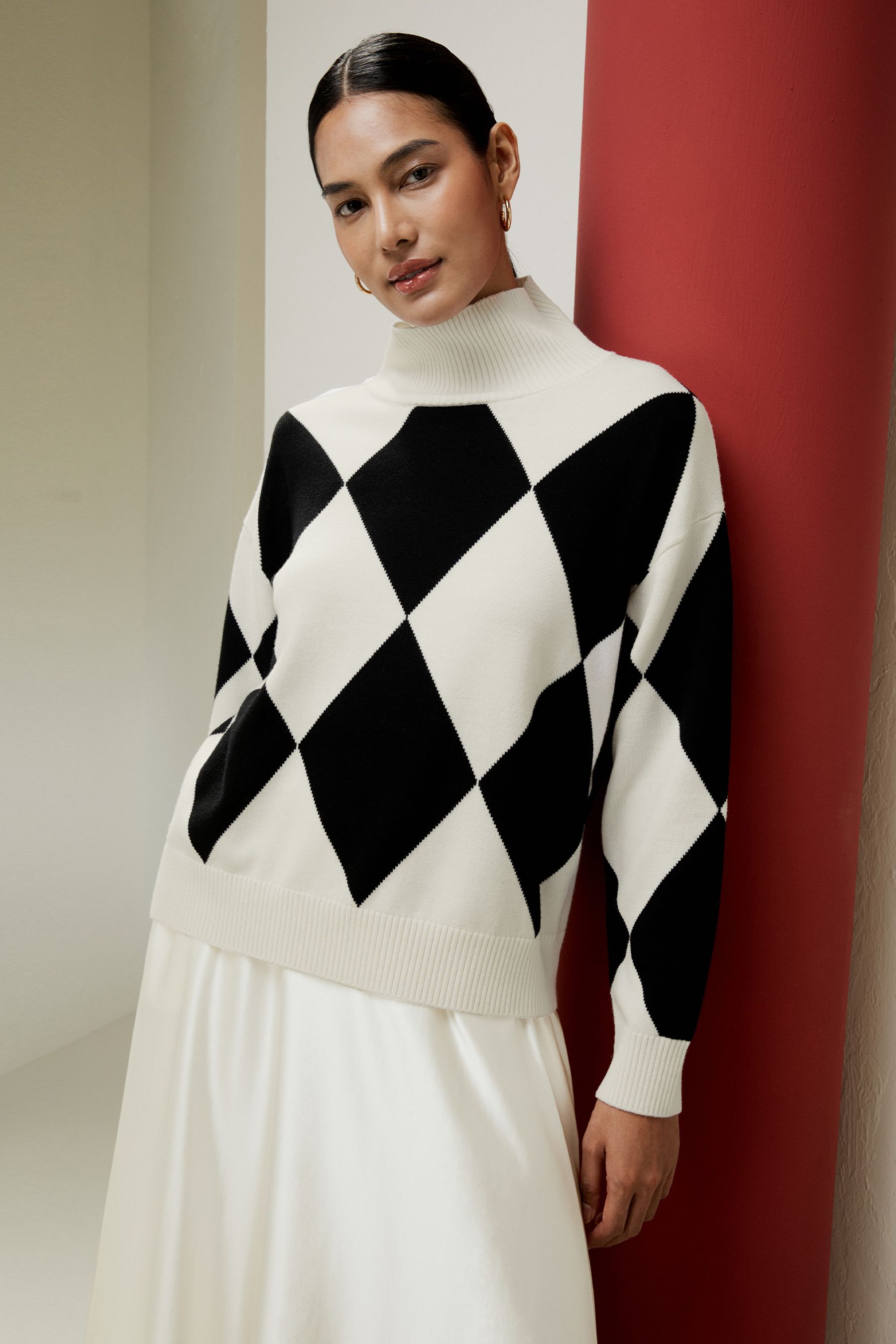 Argyle Preppy Wool Sweater for Men & Women | Vintage Style Knit Pullover | Winter Warm Casual Wear | Perfect for Office, Dating & Holiday Outfits