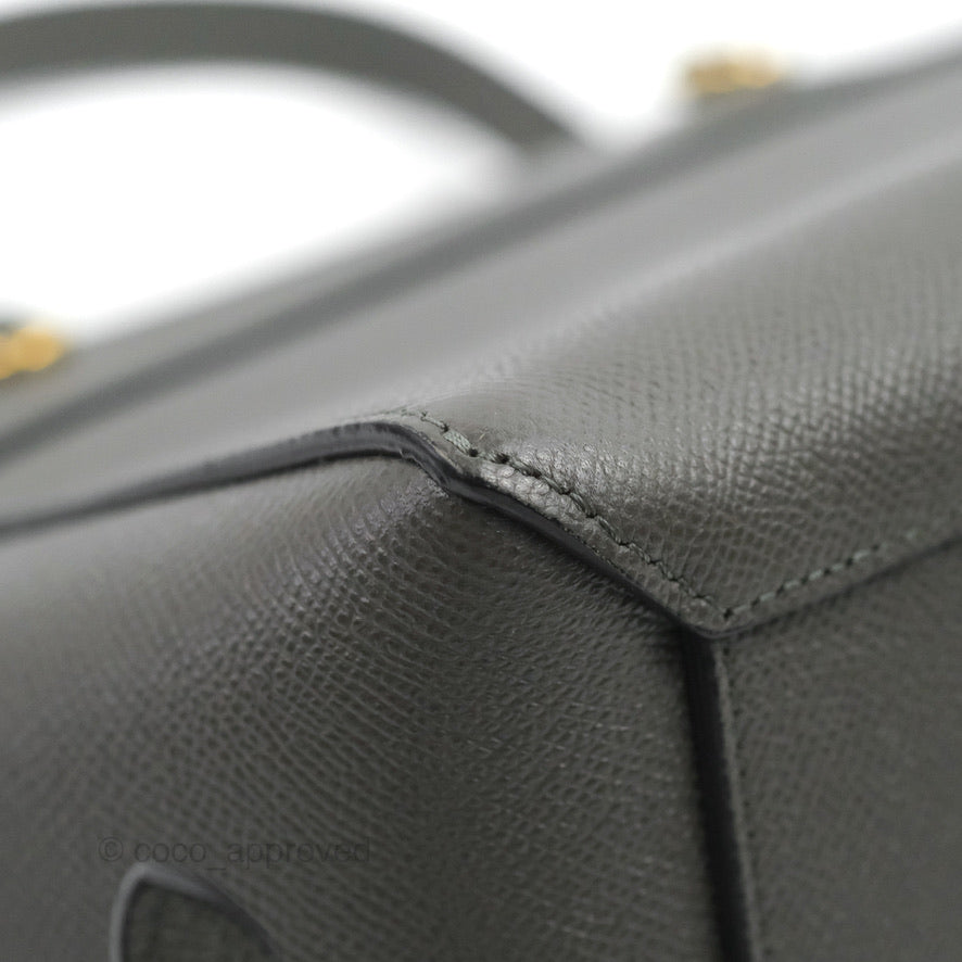 Celine Nano Belt Bag in Grey Grained Calfskin with Gold Hardware - Luxury Crossbody Bag for Women, Perfect for Work, Travel & Everyday Use