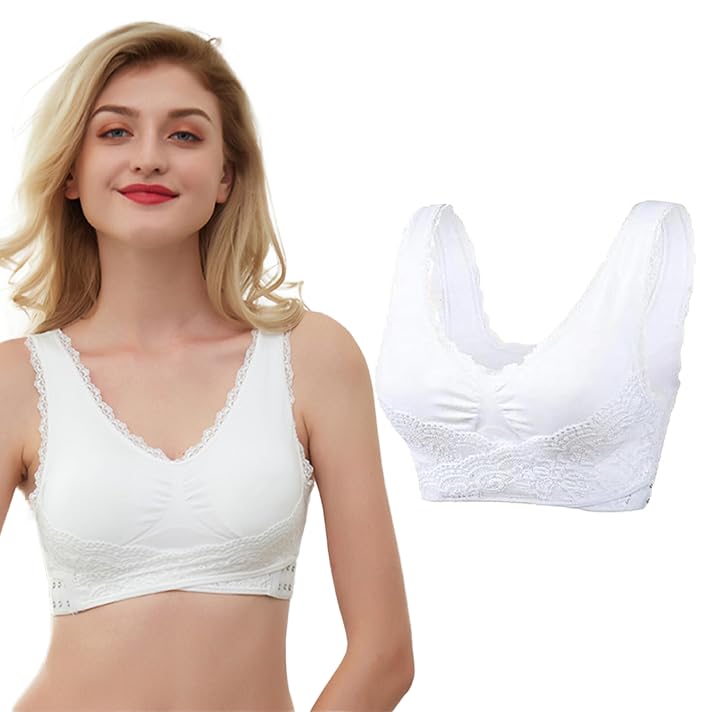 AWAVM Women's Comfortable Corset Bra with Front Cross Design & Side Buckle Lace - Perfect for Daily Wear, Workout, and Special Occasions
