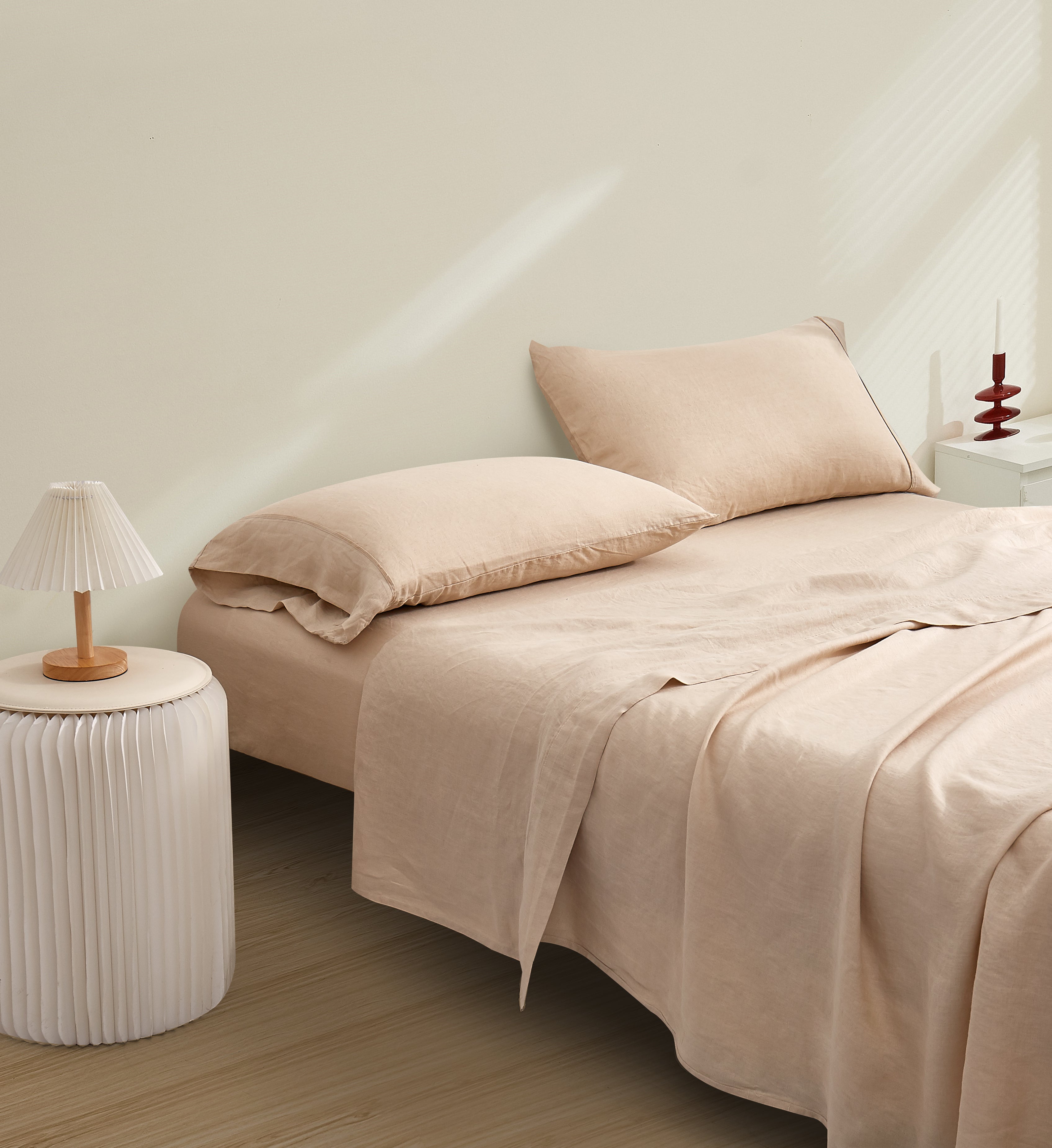 Premium 100% Organic Linen Sheet Set - Breathable & Hypoallergenic Bedding for All Seasons - Perfect for Eco-Friendly Home, Hotel, or Airbnb Use