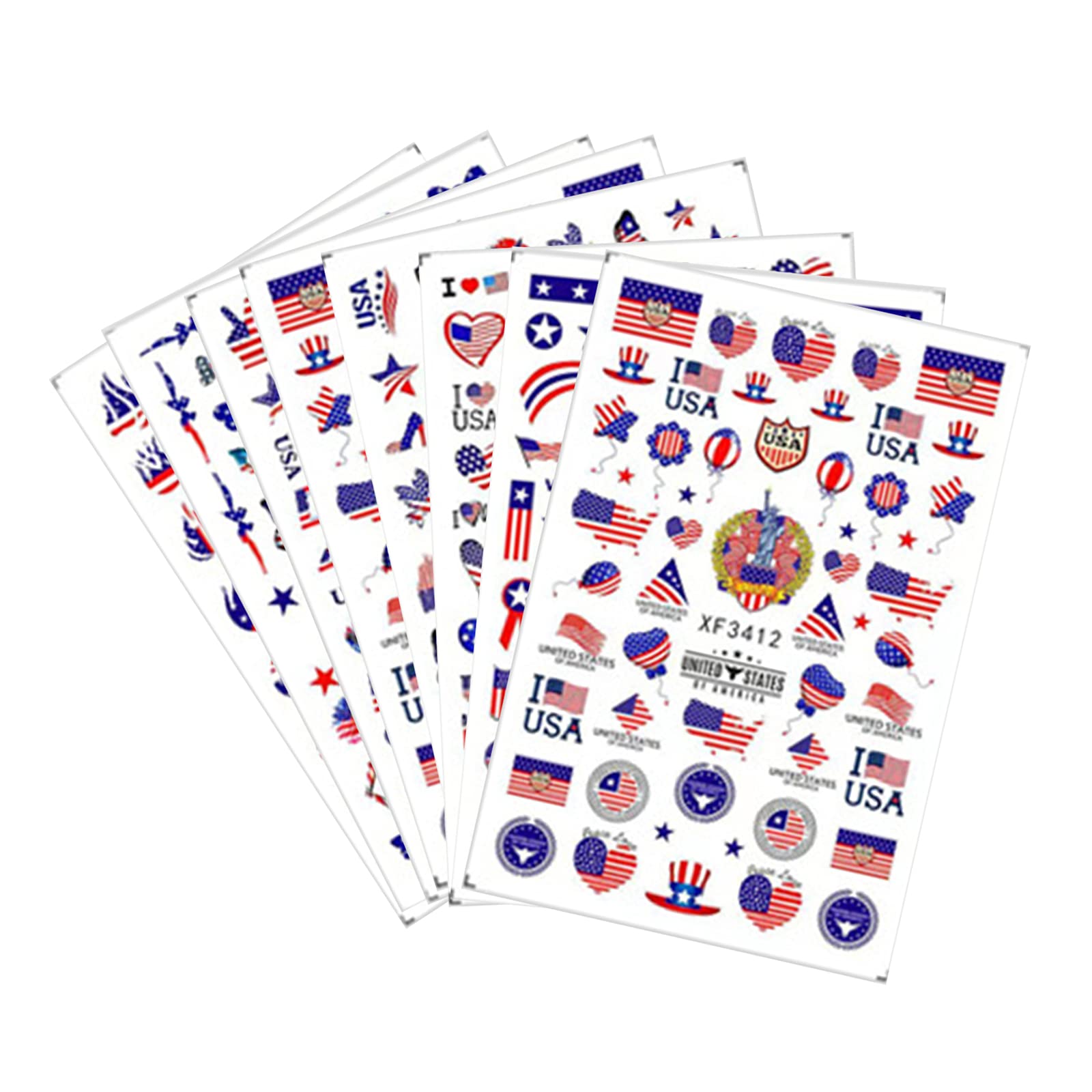 F Fityle Nail Flag Designs Charms - DIY Nail Art Wraps for Manicure & Nail Decoration | Perfect for Parties, Holidays & Special Occasions