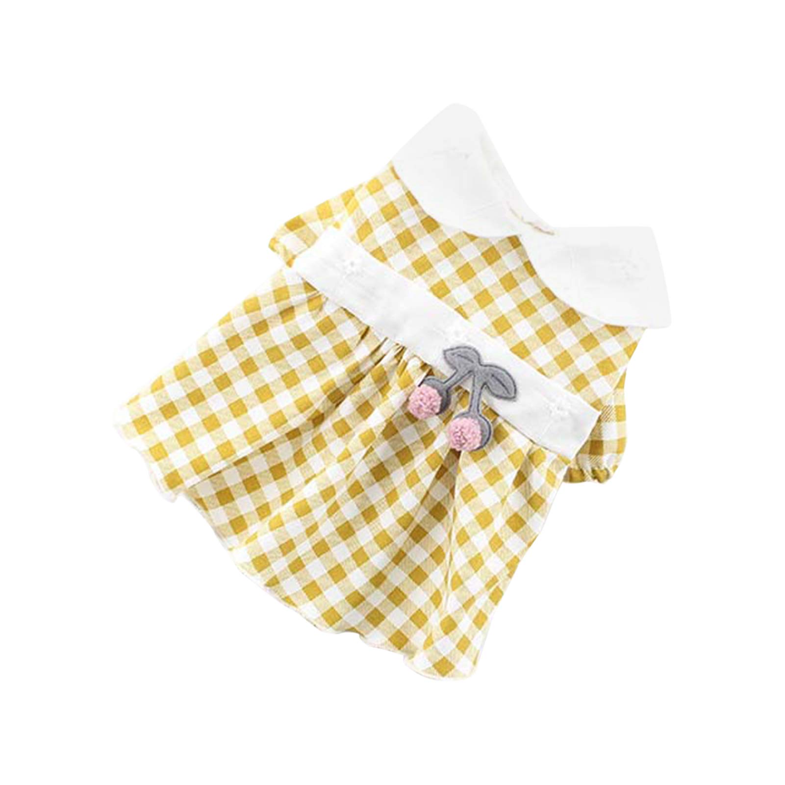 SONGBIRDTH Pet Dress with Cherry Design - Breathable Summer Dog Skirt for Daily, Party & Birthday Wear