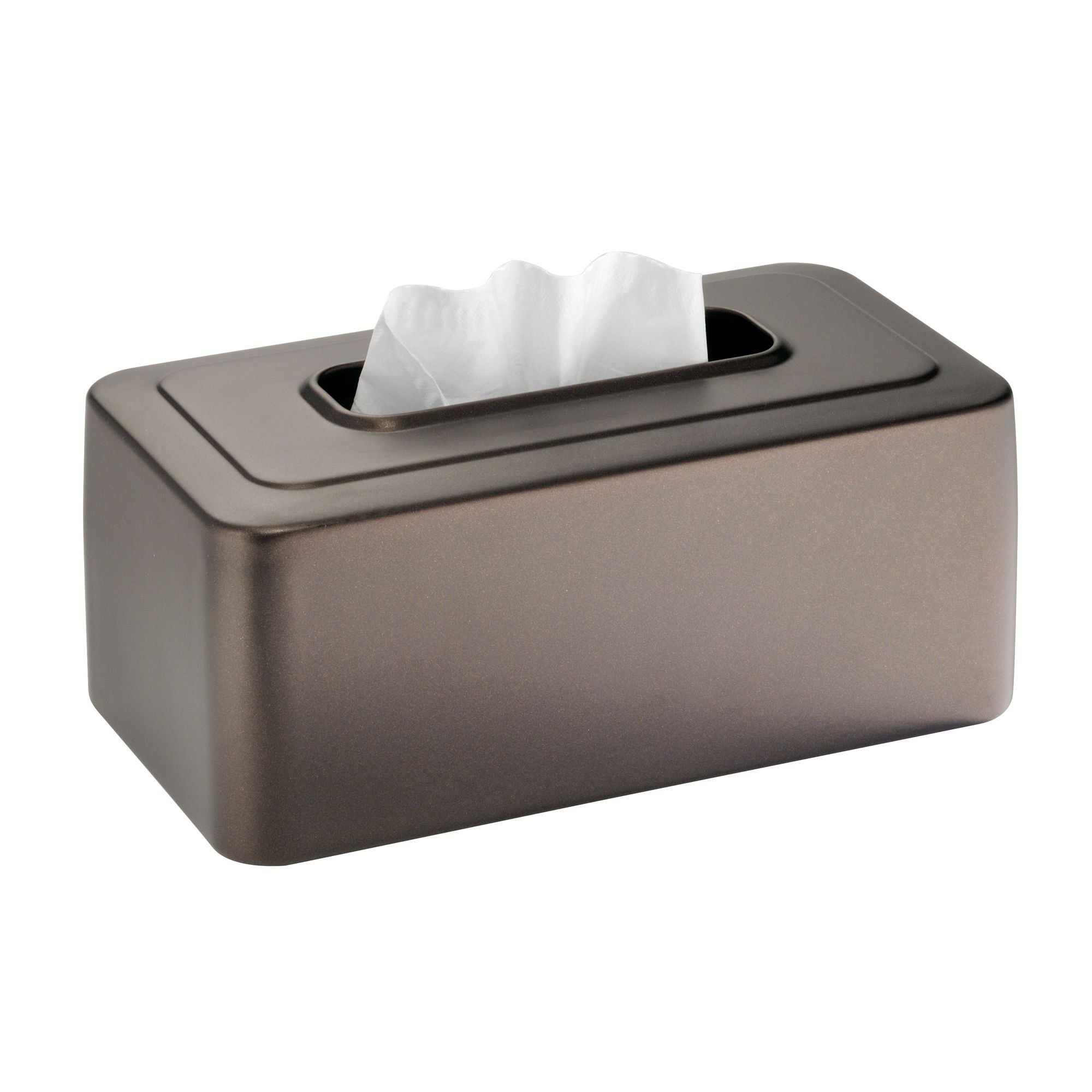 iDesign Olivia Bronze Tissue Box Cover - Elegant Rectangle Decorative Holder for Bathroom, Bedroom & Living Room | Perfect for Home Decor and Gift Giving