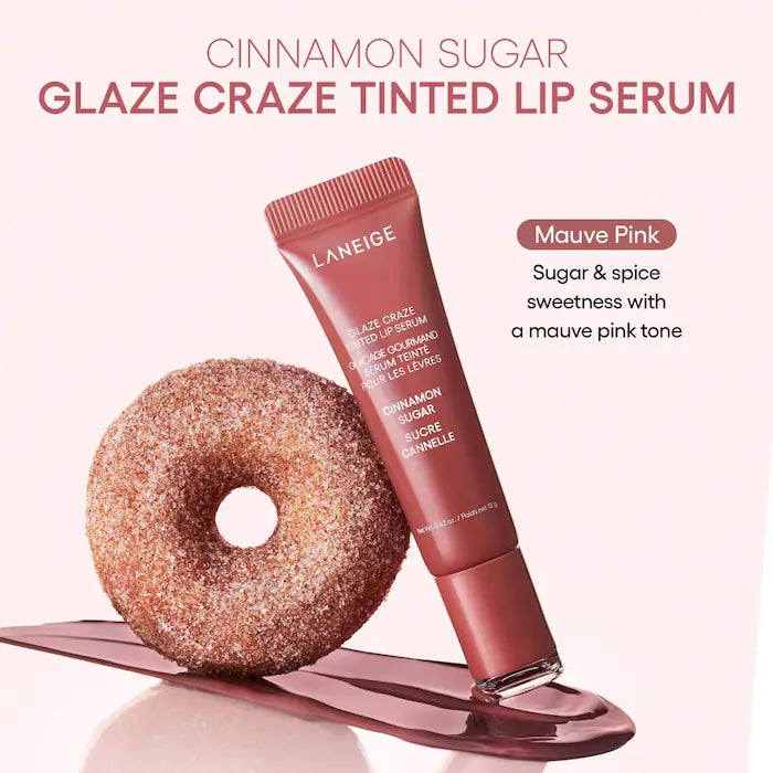 LANEIGE Labial Glaze Craze Tinted Polypeptide Lip Serum - Hydrating Plumping Lip Treatment for Dry Lips, Perfect for Daily Moisture & Night Care