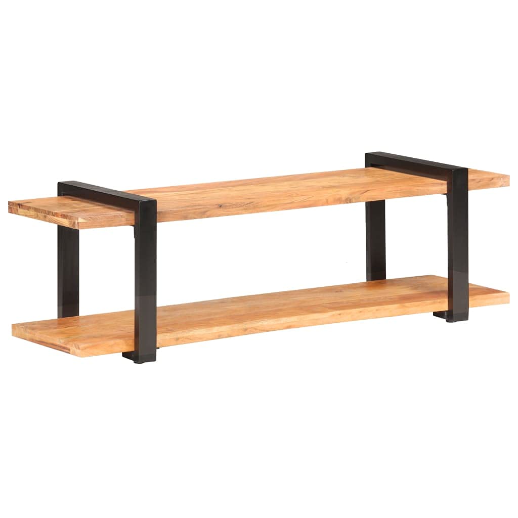 Industrial Style Solid Acacia Wood TV Stand with Storage - 51.2