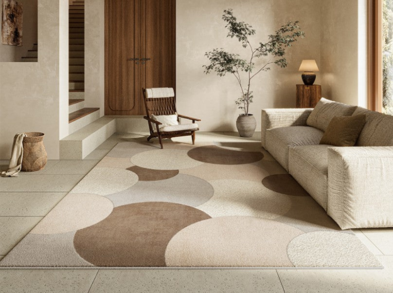 Modern Geometric Area Rugs - Non-Slip Contemporary Carpet for Bedroom, Living Room & Dining Room - Soft Boho Home Decor for Cozy Interior Design