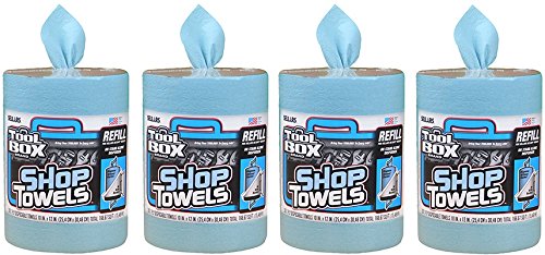 Sellars 5520701 Heavy-Duty Shop Towels Refill - 4 Pack (200 Count) | Premium Absorbent Cleaning Rags for Automotive, Workshop & Home Use
