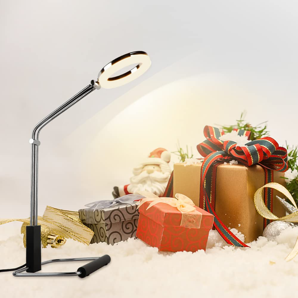 DINGLILIGHTING DLLT Metal LED Desk Lamp - Adjustable Eye-Caring Architect Table Light, Modern Tall Reading Lamp for Bedroom, Study & Office - Silver | Perfect for Night Reading, Home Office & Dorm Room Lighting