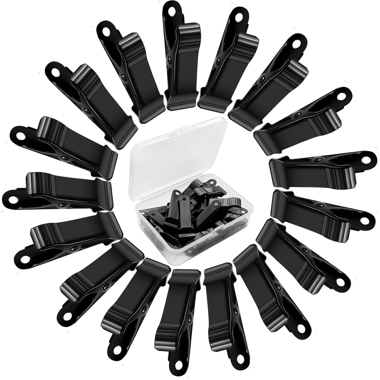 Black Alligator Clips 20 Pack - Small Metal Spring Clamps for Crafts, DIY Projects, Home & Office Decor - 1/2 Inch Wide, 5/16 Inch Capacity - Perfect for Photo Backdrops, Scrapbooking, Jewelry Making & Cable Management