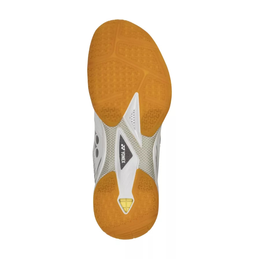 Yonex Power Cushion PC 65Z3 Wide Badminton Shoes for Men & Women - White/Orange - Professional Court Performance for Badminton & Indoor Sports