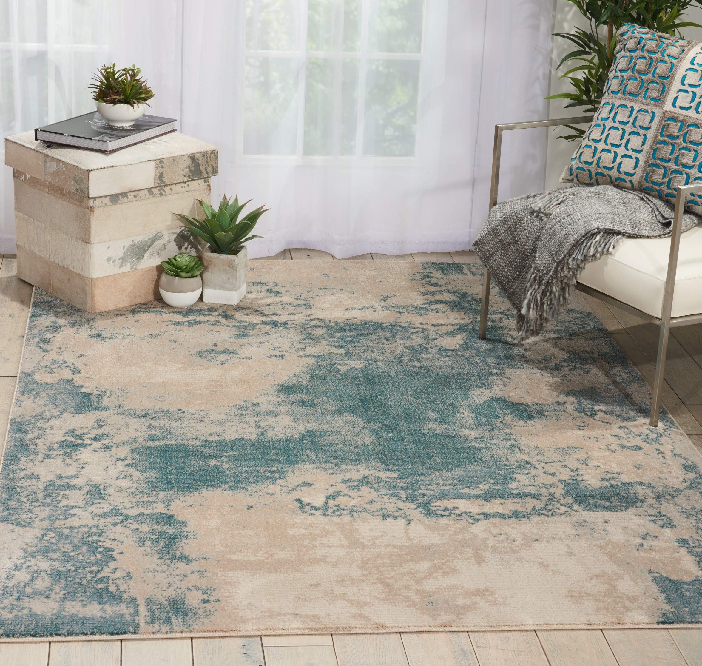 Nourison Maxell Ivory/Teal 9'3