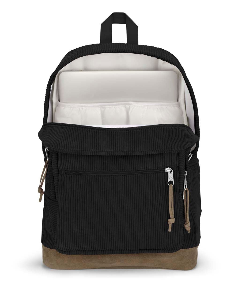 JanSport Right Pack Expressions Backpack - Black Corduroy, Lightweight School & College Bookbag for Students, Travel & Everyday Use