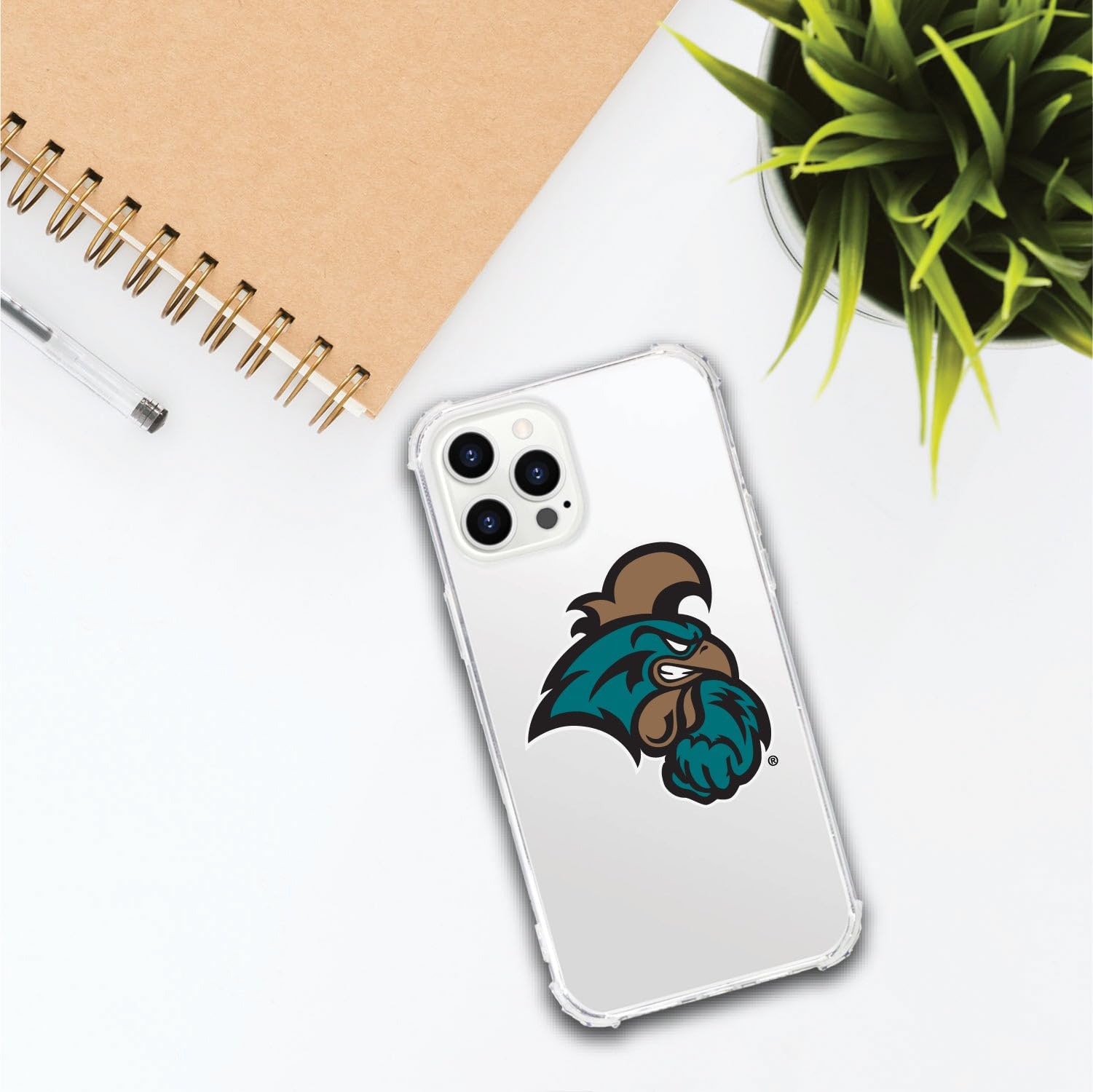 OTM Essentials Rugged Phone Case for iPhone 13 Pro - Classic White with Tough Edge Protection | Coastal Carolina University CCU Themed | Perfect for Campus Life, Outdoor Activities & Daily Use