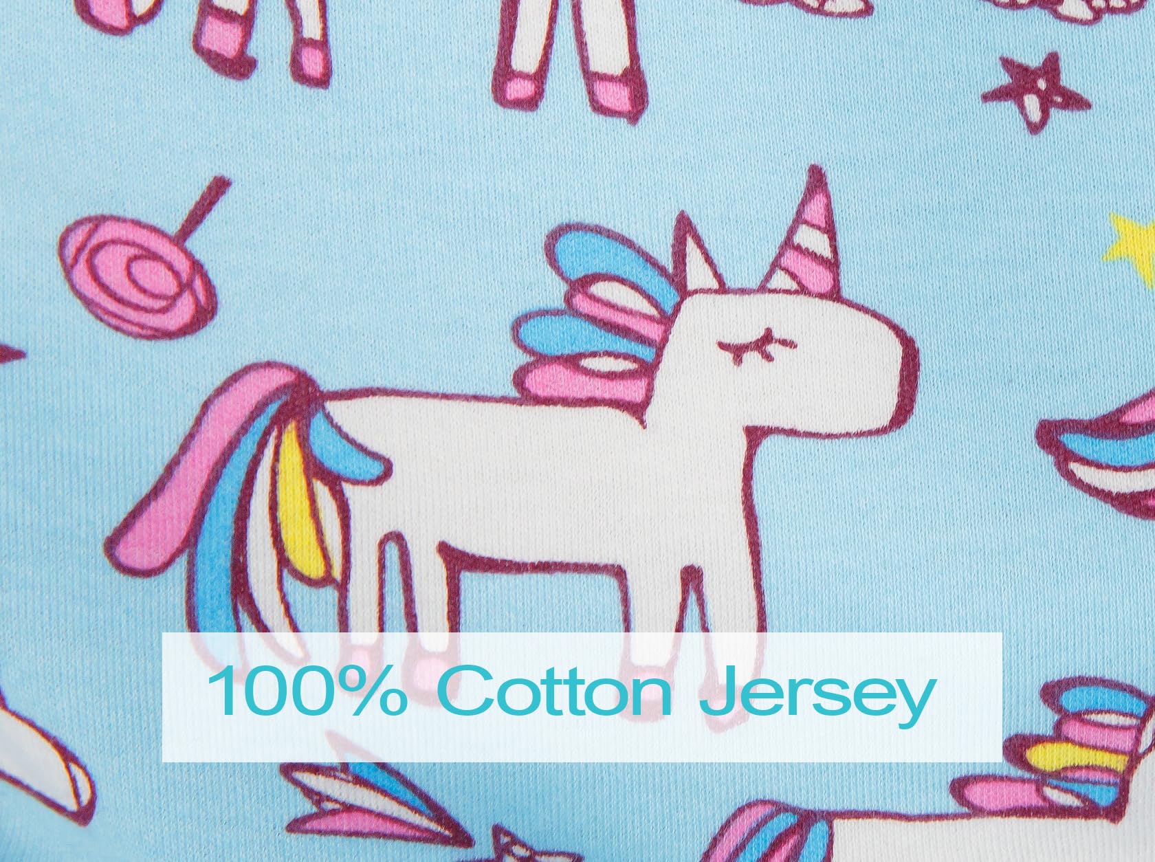 Niko Easy-Wash Universal Toddler Car Seat Cover & Liner - 100% Cotton Jersey Blue Unicorn Design - Waterproof Seat Bottom - Machine Washable - Fits Most Child Car Seats - Perfect for Travel, Daily Commute & Baby Protection