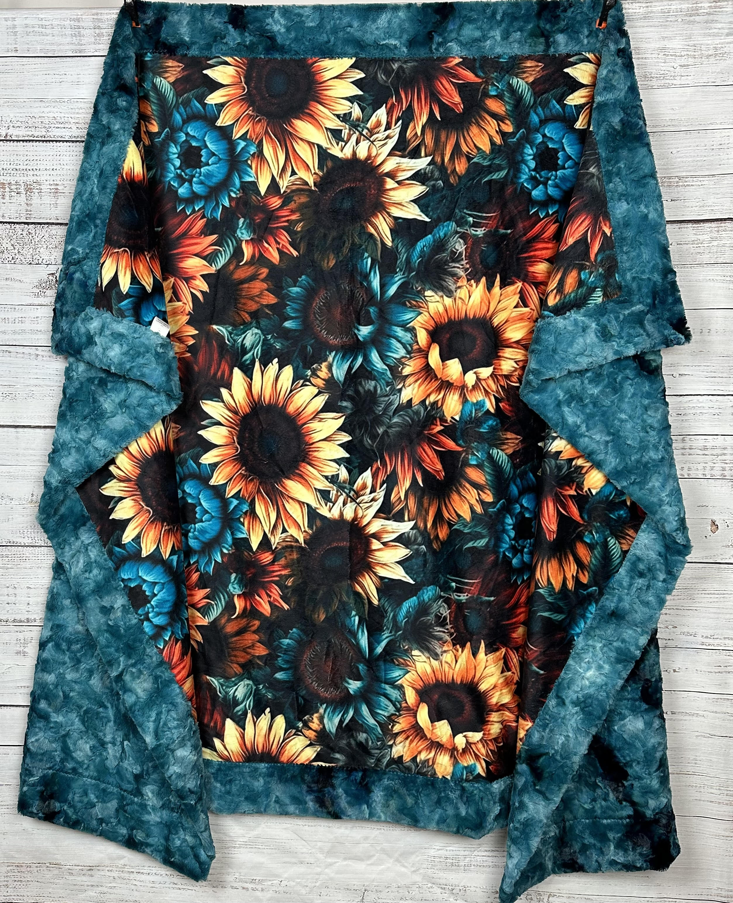 Galaxy Sunflower Print 55x79 Inch Soft Minky Blanket - Cozy Throw for Bed, Sofa, and Outdoor Picnics