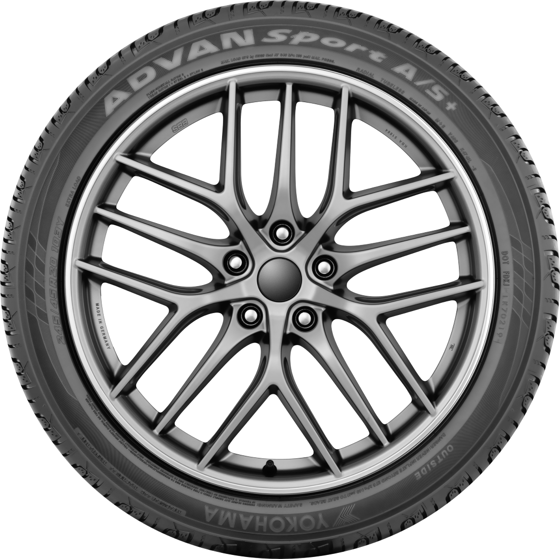 Advan Sport A/S+ 245/45R18 100W High Performance All-Season Tires - Perfect for Sedans, Coupes & Luxury Vehicles - Enhanced Traction & Durability for All Weather Conditions