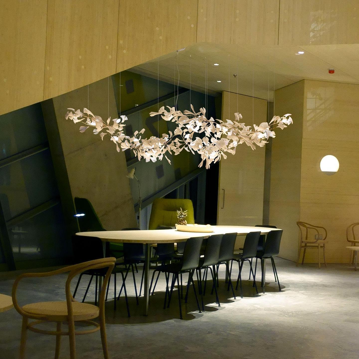 Elegant Ginkgo Leaf Chandelier - Modern Gold Ceiling Light Fixture for Dining Room, Living Room & Bedroom Decor