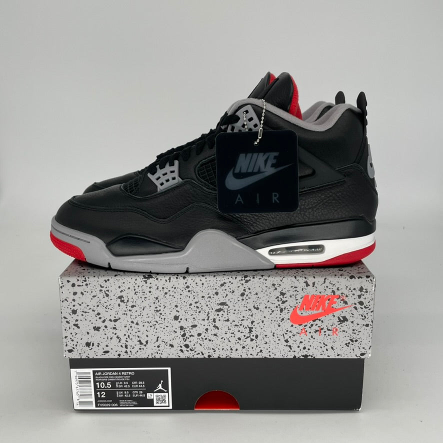 Original Air Jordan 4 Bred Reimagined - Men's Size 10.5 / Women's Size 12W - Style Code FV5029-006 - Perfect for Sneaker Collectors & Basketball Enthusiasts