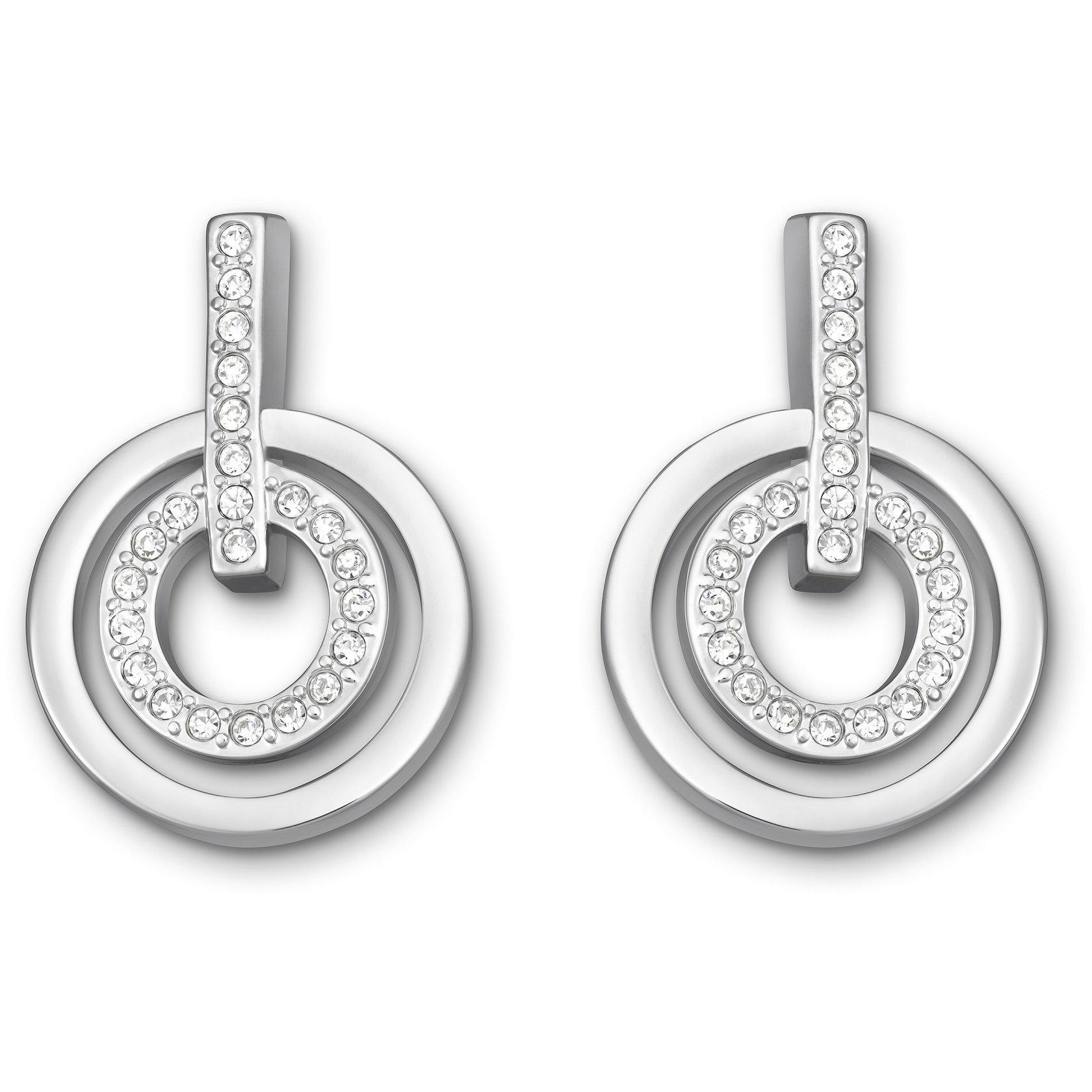 Swarovski Crystal Mini Circle Pierced Earrings - Elegant & Sparkling Stud Earrings for Women, Perfect for Everyday Wear, Parties & Special Occasions