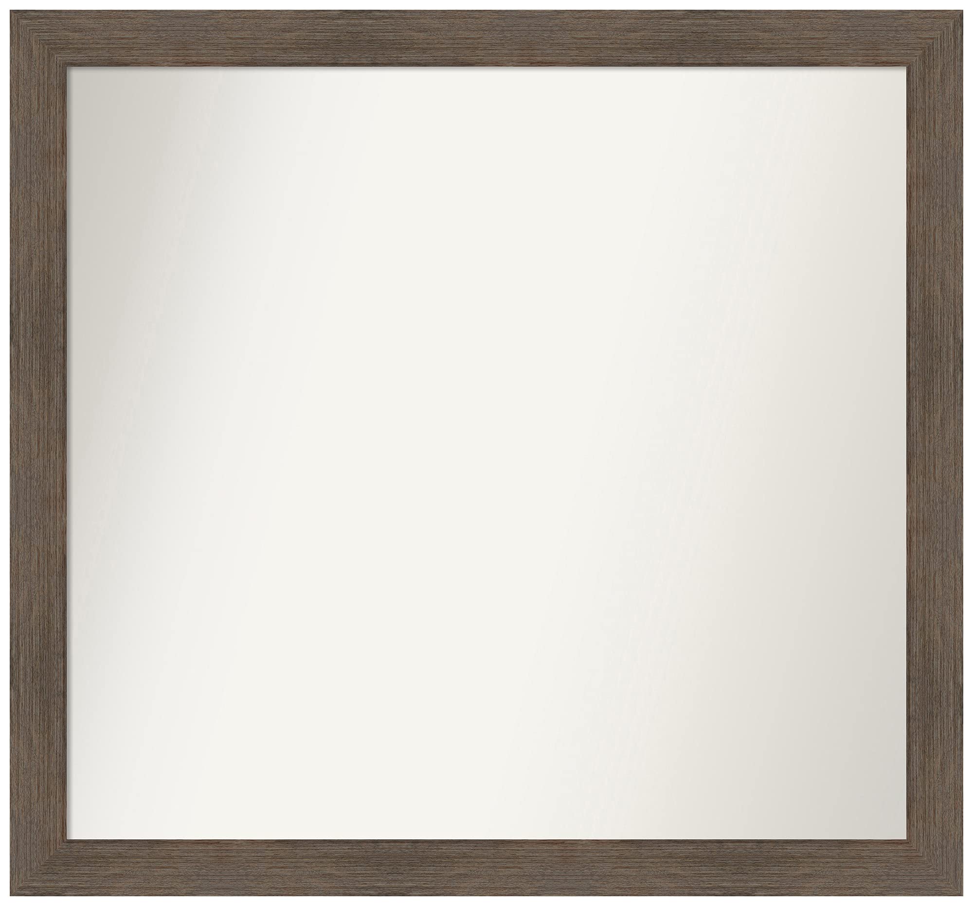 Amanti Art Custom Wall Mirror 27x29 Inches - Hardwood Mocha Frame, Non-Beveled Edge, Various Sizes - Perfect for Bathroom, Bedroom & Entryway Decor