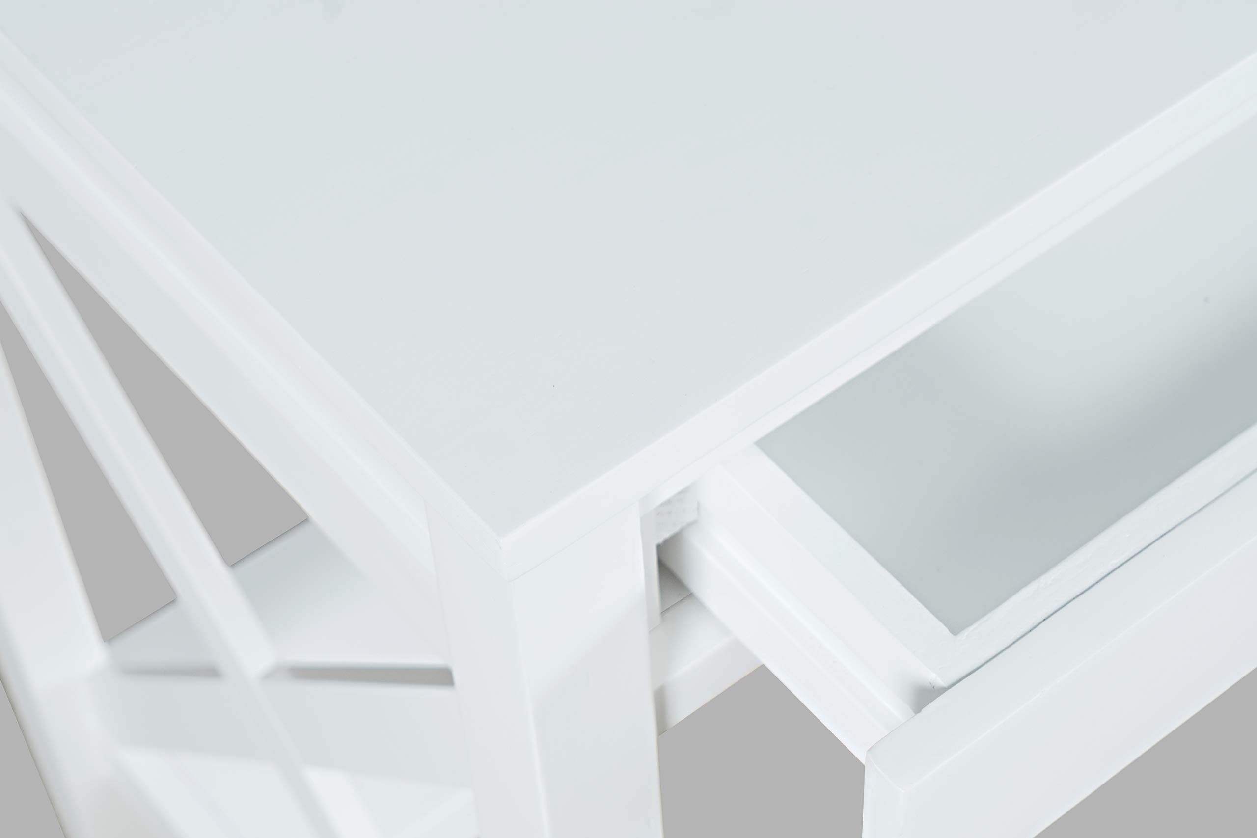 Jofran Hobson Modern White USB Charging Computer Desk and Chair Set - Perfect for Home Office, Study, and Workspace Organization