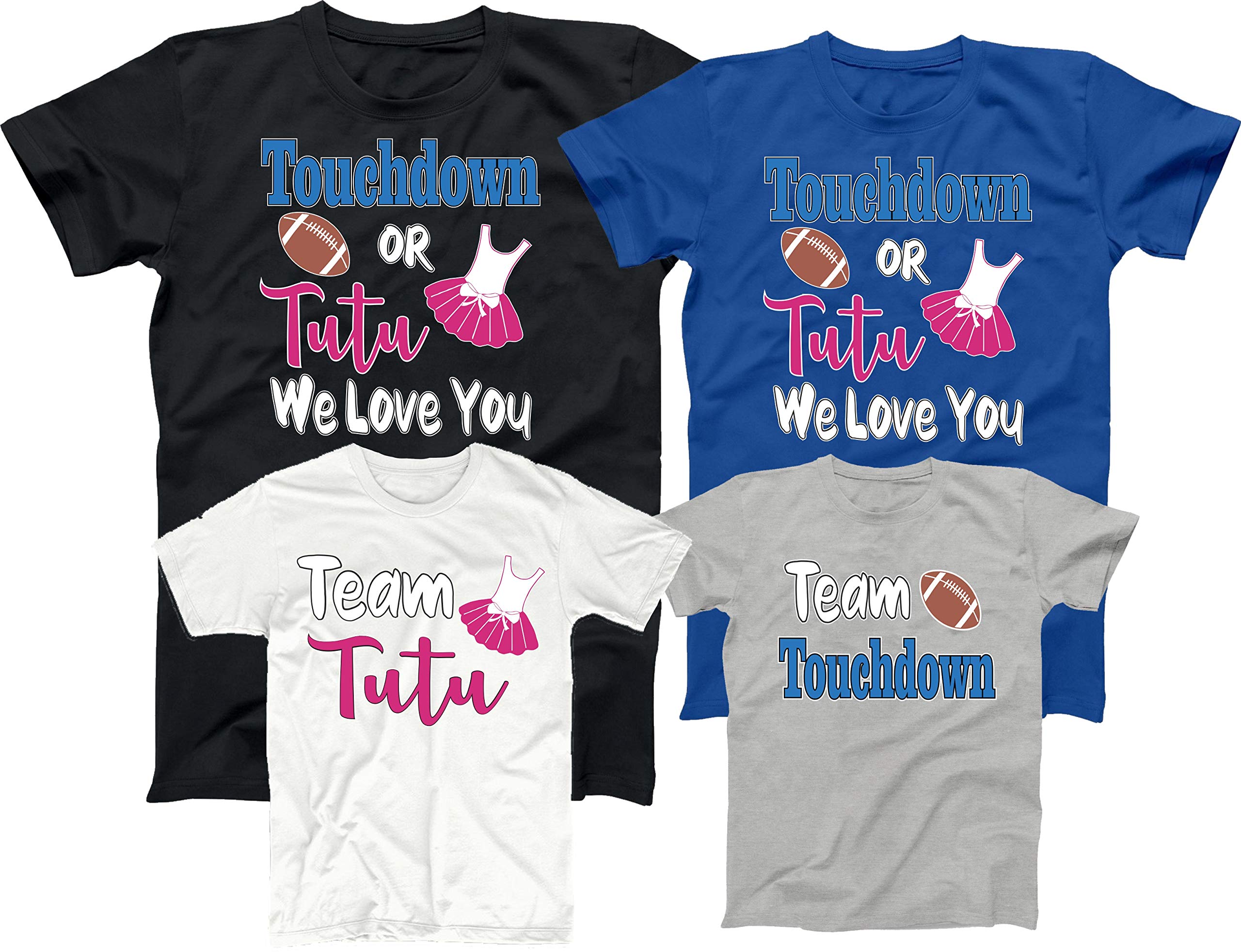 Gender Reveal Touchdown or Tutu Baby Shirt - Pink or Blue Pregnancy Announcement Tee for Baby Showers & Gender Reveal Parties
