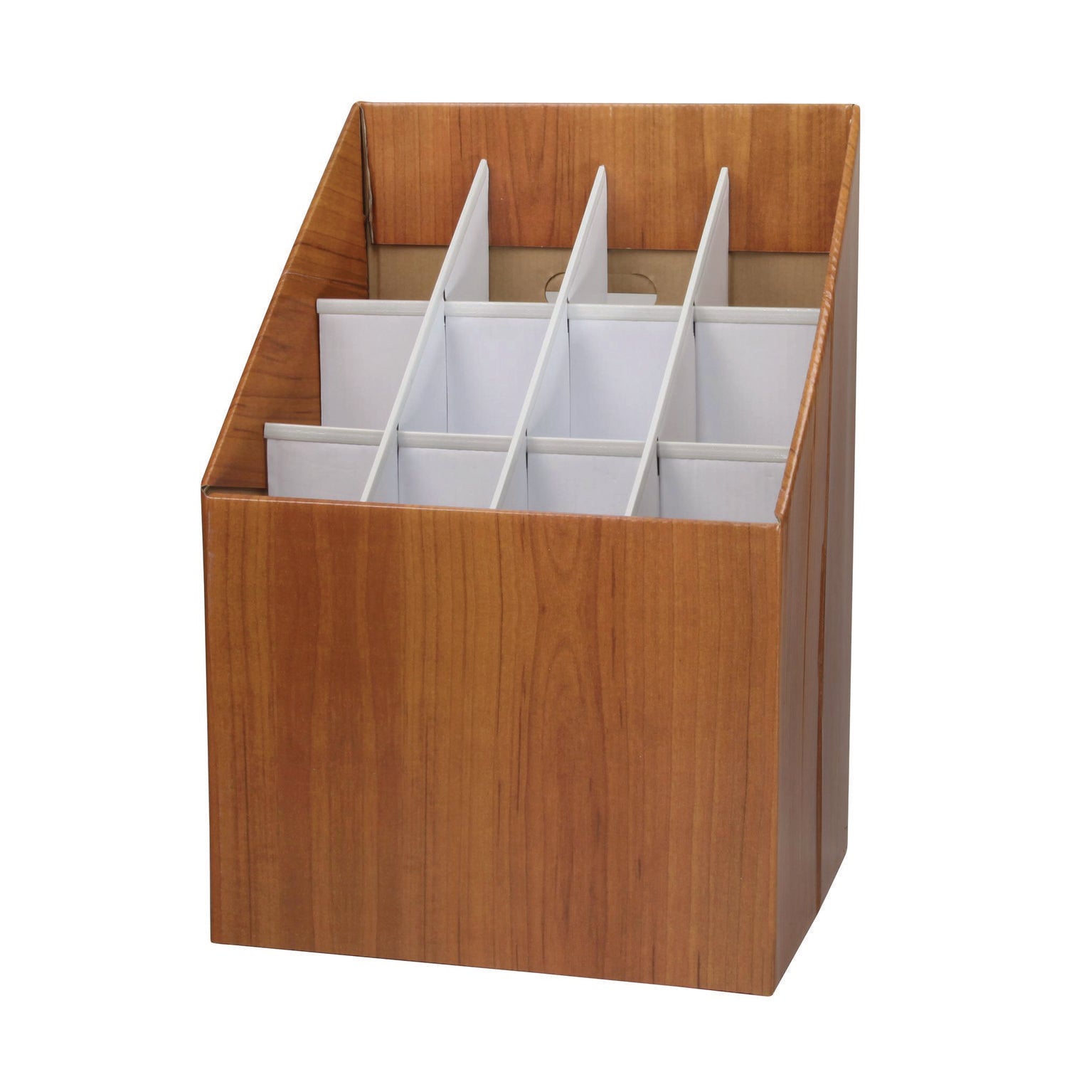 AdirOffice Upright Blueprint File Storage Box - 12 Compartment Corrugated Organizer, 15
