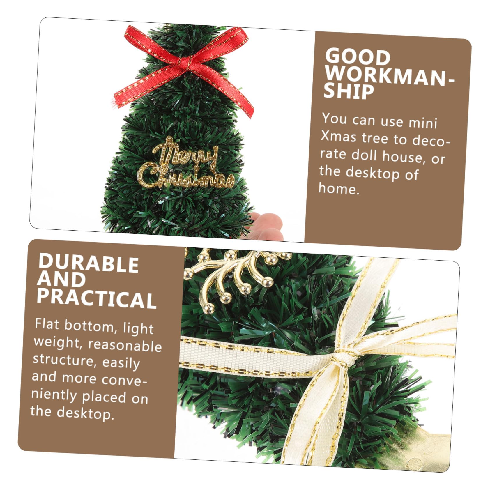 OSALADI 4-Piece Mini Christmas Tree Set - Small Plastic Xmas Tree Decorations for Desktop, Tabletop, Holiday Home Decor - Perfect for Office, Living Room & Christmas Party Decor