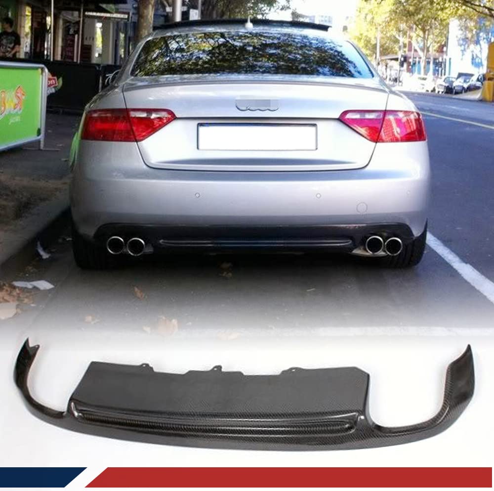 Carbon Fiber Rear Diffuser for Audi A5 Coupe 2008-2011 | Quad Exhaust Lip Spoiler | Standard Bumper Compatible | Performance Upgrade for Street Racing & Car Shows