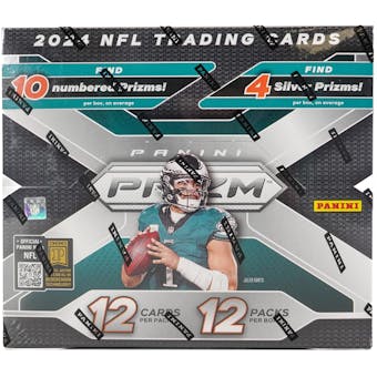 2024 Panini Prizm Football Hobby Box - 24 Packs, 4 Cards per Pack - Collectible NFL Trading Cards for Fantasy Sports & Memorabilia Enthusiasts - Perfect for Trading, Collecting, and Displaying