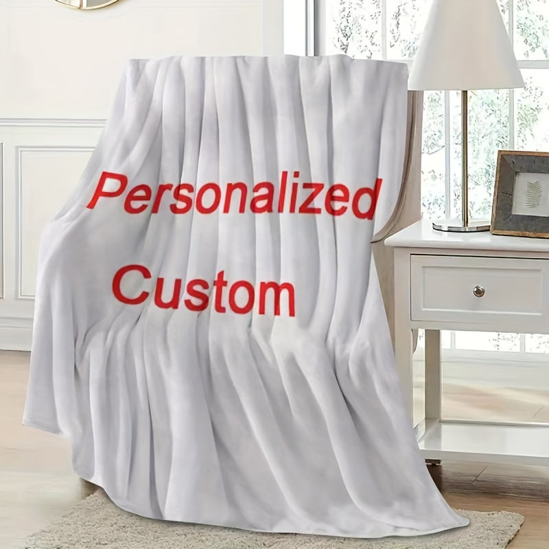 1pc Custom Digital Flannel Fleece Blanket - Personalized Design, Ultra Lightweight & Super Soft - Warm Cozy Gift for Valentine's Day, Christmas, Anniversary - Perfect for Bed, Sofa, Camping & Travel Year-Round Comfort