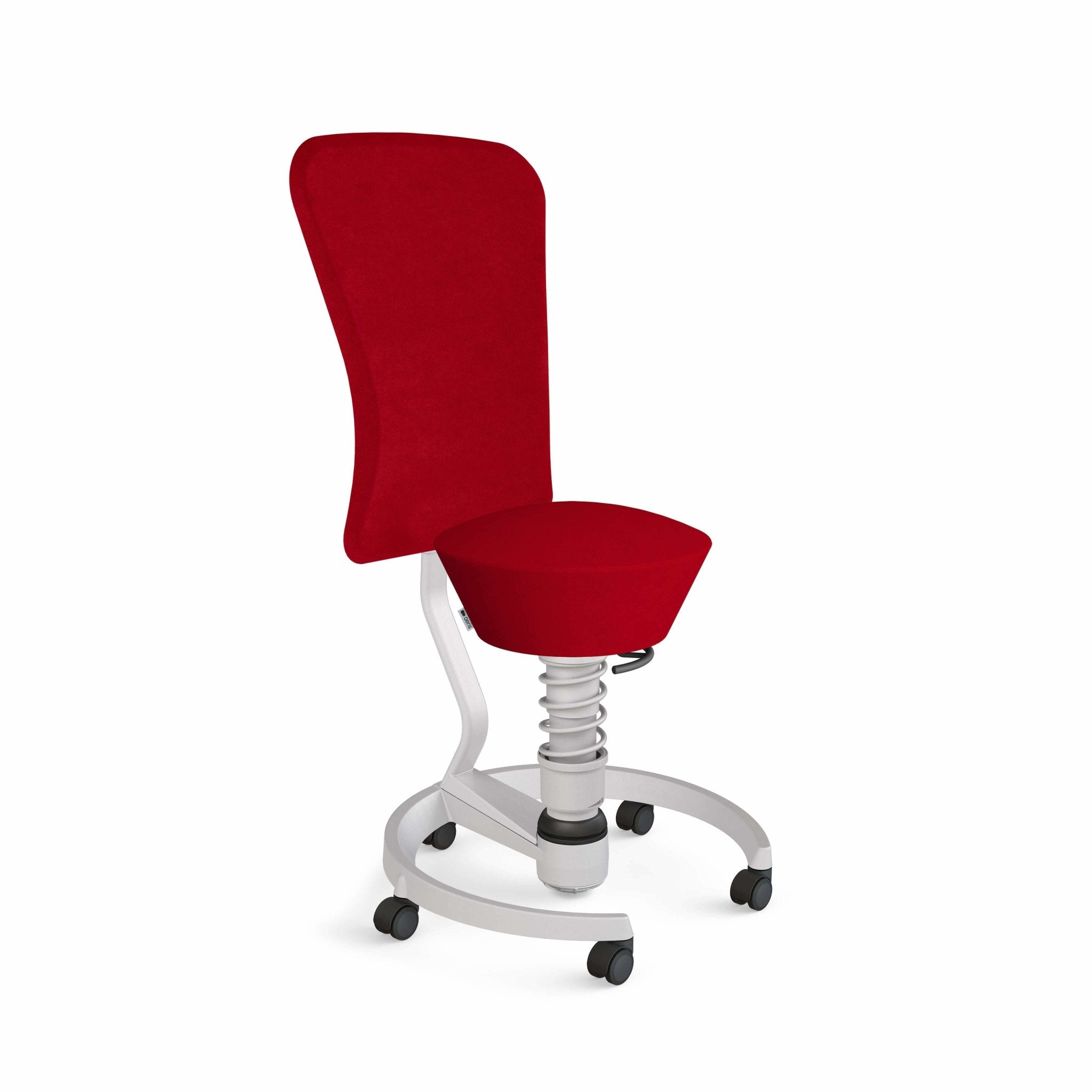 Aeris Swopper Active Sitting Chair with Adjustable Backrest - Ergonomic Office Stool with Castor Wheels in Light Grey Metallic Finish | Perfect for Home Office, Standing Desks & Posture Correction