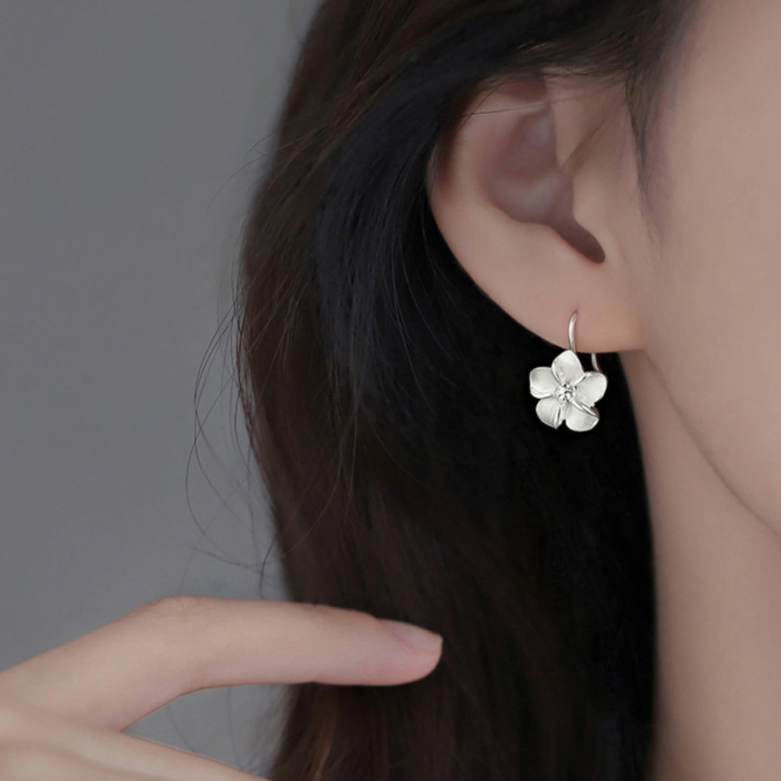 925 Sterling Silver Plumeria Flower Stud Earrings for Women - Hypoallergenic Cubic Zirconia Jewelry Set | Cute Floral Earrings for Birthday, Christmas Gifts | Perfect for Weddings, Parties & Everyday Wear